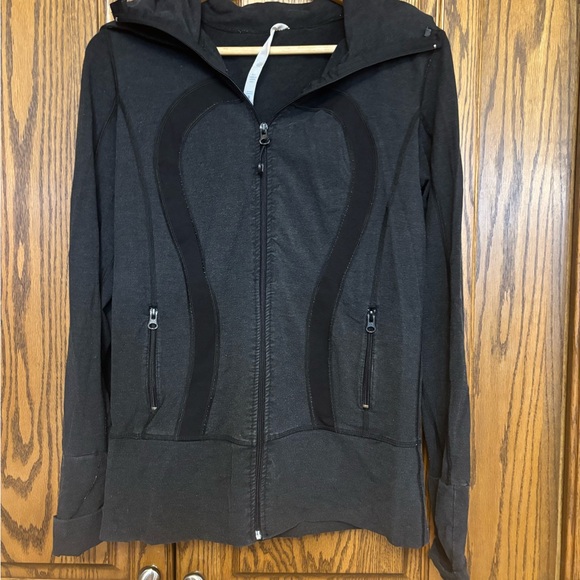 lululemon athletica Tops - Older lululemon Black and grey  Zip-Up Hoodie size 8
